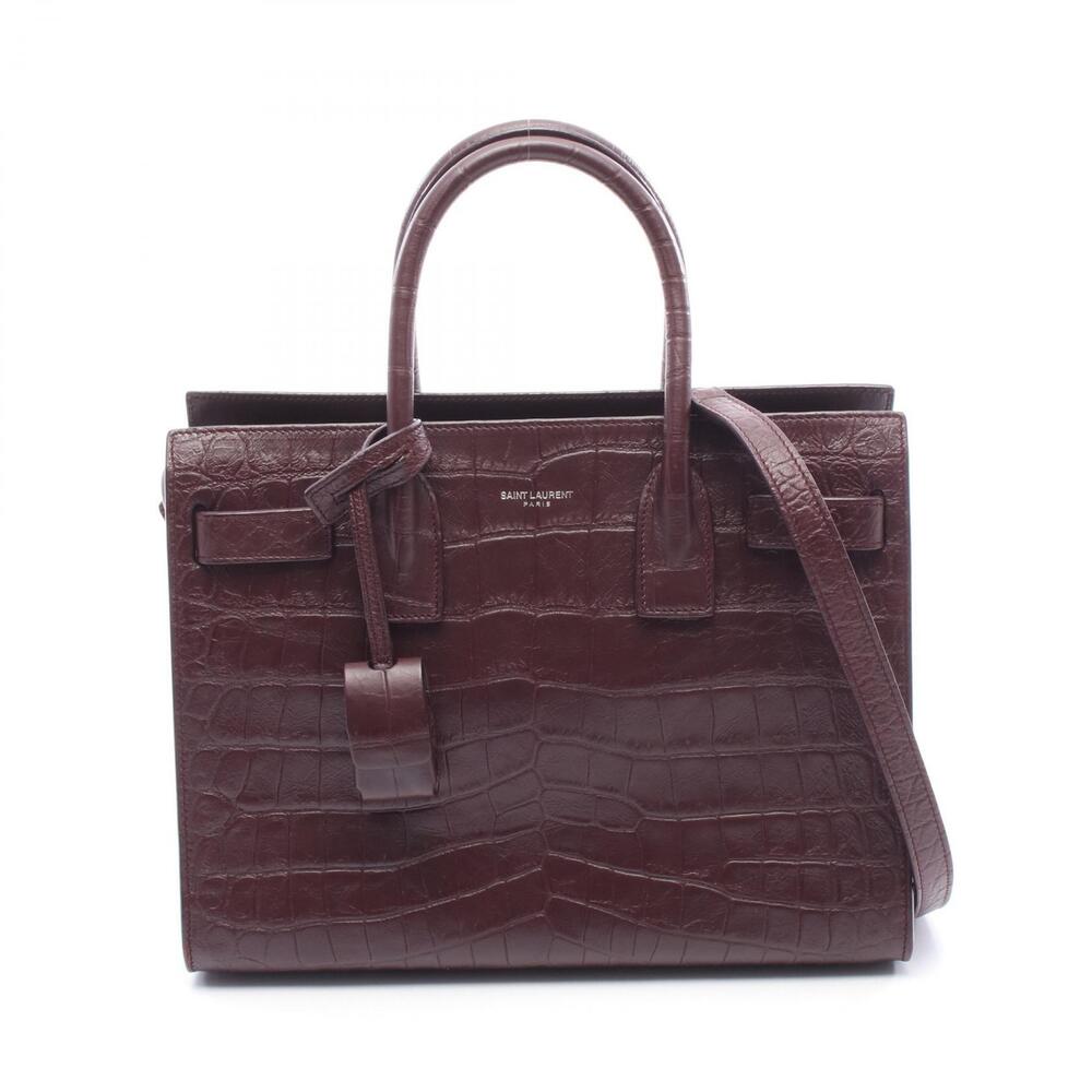 Saint Laurent Paris Sac de Jour Baby Handbag Leather Bordeaux Red